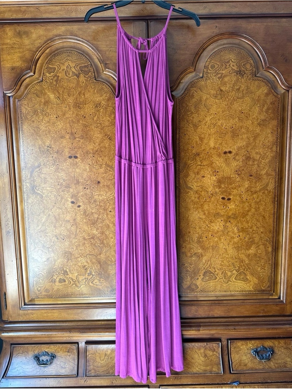 Women’s Purple Wide Leg Jumpsuit Size Medium Sleeveless Flowy
